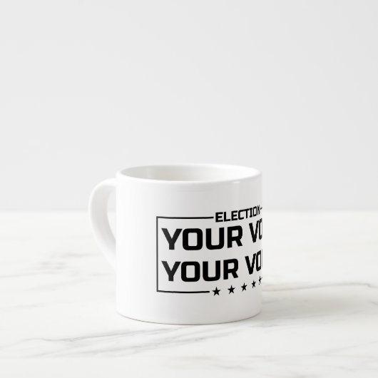 Jouw Stem Jouw Stem zwarte lettertype Espresso Kop (Links)