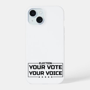 Jouw Stem Jouw Stem zwarte lettertype iPhone 15 Case