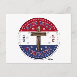 JOUW STEM TELT! 2012 Rond met ruwe kruis Briefkaart