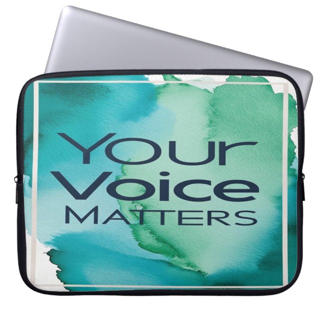 Jouw stem telt optie 2 laptop sleeve (Voorkant)