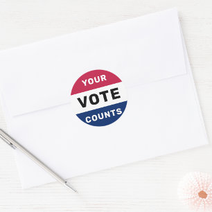 Jouw Stem Telt Patriotieke Amerikaanse Verkiezing  Ronde Sticker