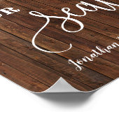 Jouw stoel wacht roze bloemstuk bruiloftsreceptie poster (Hoek)