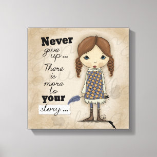 Jouw Story-Girl met Pen en Ink Canvas Afdruk