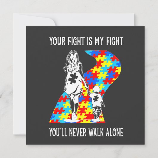 Jouw Strijd Is Mijn Strijd Legpuzzel Lint Autisme Kaart (Voorkant)