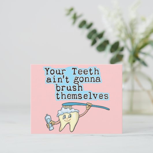 Jouw Tedh Aint Gonna Borstel zelf. Briefkaart (Staand voorkant)