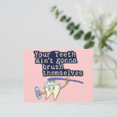 Jouw Teeth Aint Gonna Brush zelf Briefkaart (Staand voorkant)
