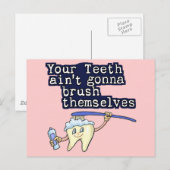 Jouw Teeth Aint Gonna Brush zelf Briefkaart (Voorkant / Achterkant)