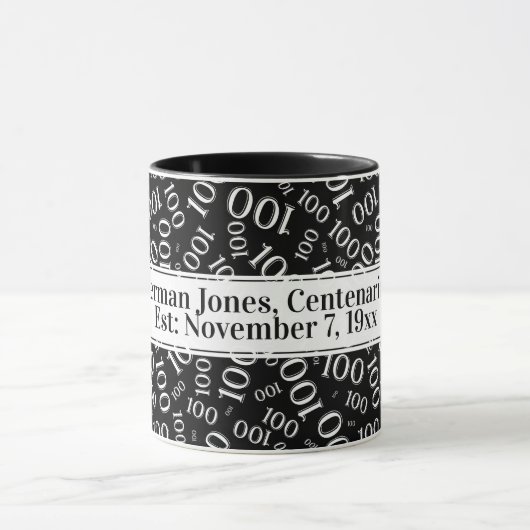 Jouw tekst: 100ste verjaardag nummer Patroon Goud Mok (Midden)