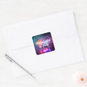 Jouw tekst 4 juli Cool Vuurwerk Feest Vierkante Sticker (Envelop)
