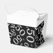 Jouw tekst 50th Birthday Number Pattern Black/Whit Bedankdoosjes (Achterkant)