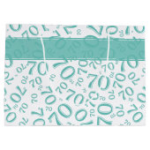 Jouw tekst: 70e verjaardag Blauwgroen nummer 70 pa Groot Cadeauzakje (Achterkant)