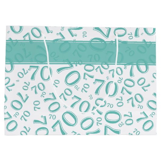 Jouw tekst: 70e verjaardag Blauwgroen nummer 70 pa Groot Cadeauzakje (Achterkant)