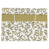 Jouw tekst: 70e verjaardag Gold Number 70 patroon Large Cadeautasje (Achterkant)