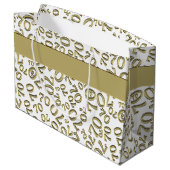 Jouw tekst: 70e verjaardag Gold Number 70 patroon Large Cadeautasje (Achterkant Gekanteld)
