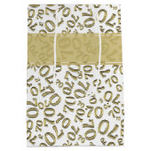 Jouw tekst: 70e verjaardag Gold Number 70 patroon Medium Cadeauzakje (Achterkant)