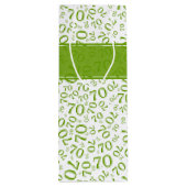 Jouw tekst: 70e verjaardag groen nummer 70 patroon wijn cadeautas (Achterkant)