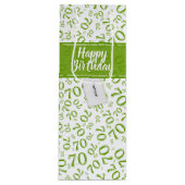 Jouw tekst: 70e verjaardag groen nummer 70 patroon wijn cadeautas (Voorkant)