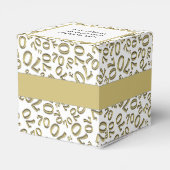 Jouw tekst 70e verjaardag nummer Patroon Goud/Wit Bedankdoosjes (Achterkant)