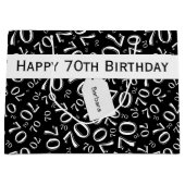 Jouw tekst: 70e verjaardag zwart/wit nummer 70 large cadeautasje (Voorkant)