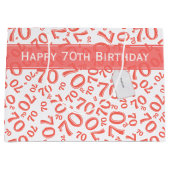 Jouw tekst: 70ste verjaardag Koraal Leeftijd Numme Groot Cadeauzakje (Voorkant)
