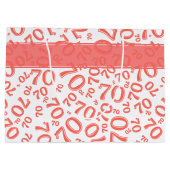 Jouw tekst: 70ste verjaardag Koraal Leeftijd Numme Groot Cadeauzakje (Achterkant)