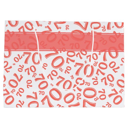 Jouw tekst: 70ste verjaardag Koraal Leeftijd Numme Groot Cadeauzakje (Achterkant)