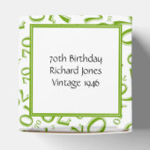 Jouw tekst 70ste verjaardag nummer Patroon Groen/W Bedankdoosjes (Bovenkant)