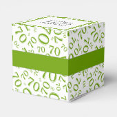 Jouw tekst 70ste verjaardag nummer Patroon Groen/W Bedankdoosjes (Achterkant)