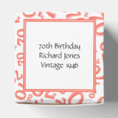 Jouw tekst 70ste verjaardag nummer Patroon Koraal/ Bedankdoosjes (Bovenkant)