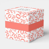 Jouw tekst 70ste verjaardag nummer Patroon Koraal/ Bedankdoosjes (Achterkant)