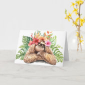 Jouw tekst aan de binnenkant toevoegen | Tropische Kaart (Gele Bloem)