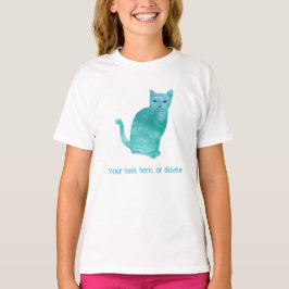 Jouw tekst Abstracte Turquoise Cat tshirts