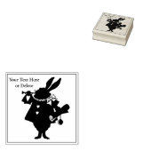 Jouw tekst Alice in Wonderland  konijn Rubberstempel (Gestempeld)