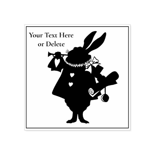 Jouw tekst Alice in Wonderland  konijn Rubberstempel (Afrduk)