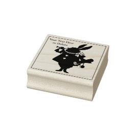 Jouw tekst Alice in Wonderland  konijn Rubberstempel