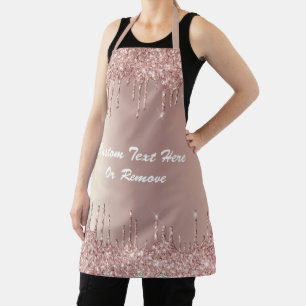 Jouw tekst Apron - Roos Gold Blush Glitter Drivers Schort
