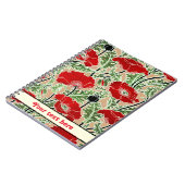 Jouw tekst  Art Nouveau Red Poppy Notitieboek (Linkerzijde)