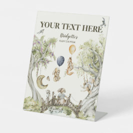 Jouw tekst Barly Wait Baby shower Reclamebord Met Voetstuk