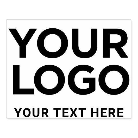 Jouw tekst Bedrijfsnaam Logo Simple Large Rubberstempel (Afrduk)