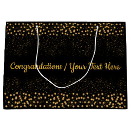 jouw tekst Black/Gold Star-lampjes met spaarpjes Groot Cadeauzakje