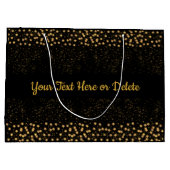 jouw tekst Black/Gold Star-lampjes met spaarpjes Groot Cadeauzakje (Achterkant)