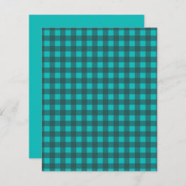 Jouw tekst Blauwgroen Check Plaid Pattern Paper aa