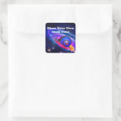 Jouw tekst blaze je eigen trail galaxy slak vierkante sticker (Tas)