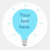 Jouw tekst Blue gloeilamp Stickers (Voorkant)