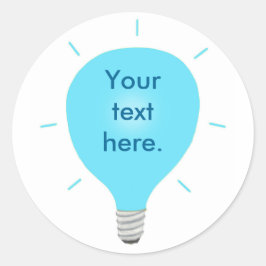 Jouw tekst Blue gloeilamp Stickers