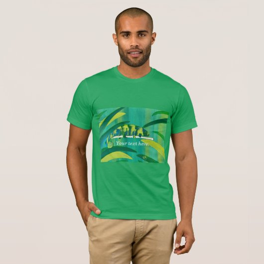 Jouw tekst Blue Green Yellow Chameleon Tshirts (Voorkant volledig)