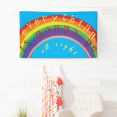 "Jouw tekst " Blue Skies Rainbow Banner (Insitu)
