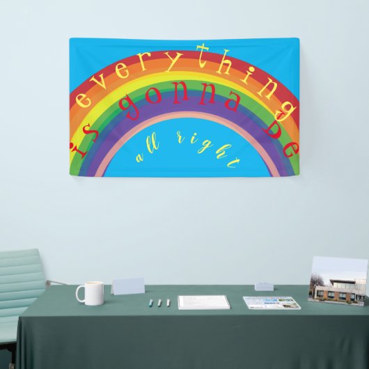 "Jouw tekst " Blue Skies Rainbow Banner (Beurs)