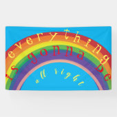 "Jouw tekst " Blue Skies Rainbow Banner (Horizontaal)