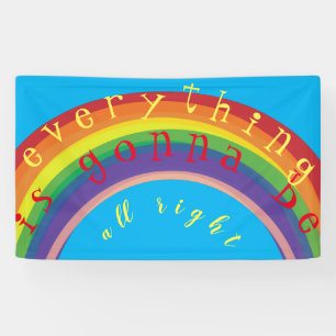 "Jouw tekst " Blue Skies Rainbow Banner